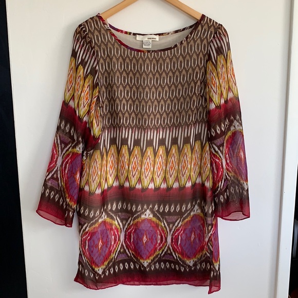 Sans Souci Colorful Print Longsleeve Tunic - Picture 1 of 5
